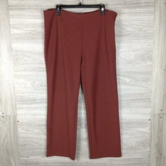 Leith Brown High Waist Straight Leg Pants size 1X - Picture 3 of 6